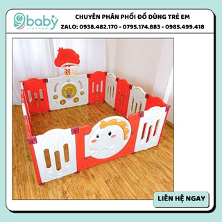 [CHỈ BÁN SỈ] Bộ quây cũi nhựa cao cấp an toàn cho bé hình khủng long 9BABY màu đỏ