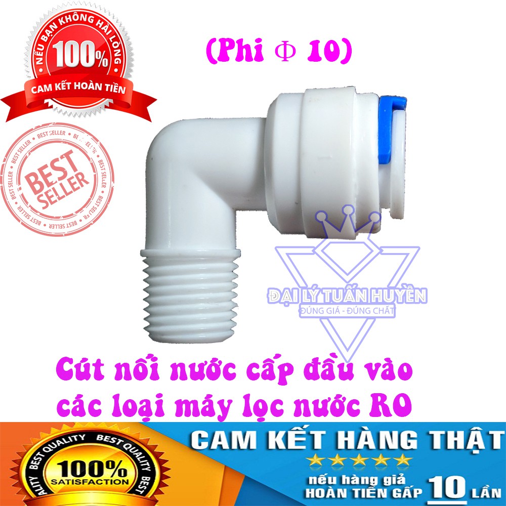 Cút nối nhanh cấp nước đầu vào phi 10 - Dùng cho các loại máy lọc nước RO