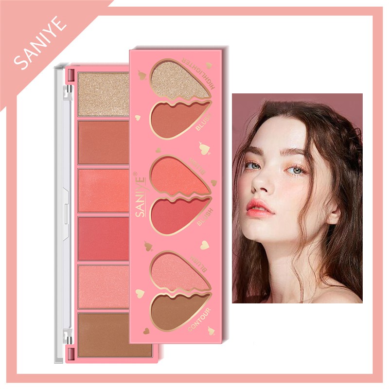 Bảng Phấn Trang Điểm SANIYE E0332 3 Trong 1 Gồm Phấn Má Hồng + Tạo Khối + Bắt Sáng 15g | BigBuy360 - bigbuy360.vn