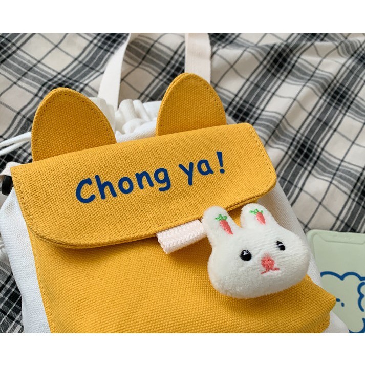 Túi đeo chéo rút miệng phong cách xách Nhật Bản thời trang cho nữ Vải Canvas Tặng Kèm Sticker phong cách nhật bản