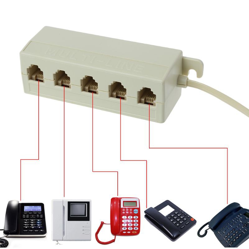 Đầu Chia Rj11 5 Cổng 6p4c Cho Điện Thoại