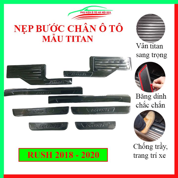 Ốp bậc cửa nẹp bước chân TITAN ô tô Rush 2018-2020 chống trầy bảo vệ xe