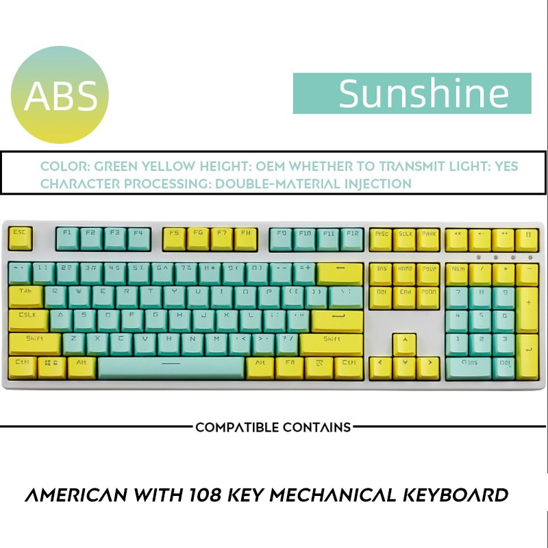 108 Phím OEM Profile Backlit Keycap Double Shot IKBC Filco Keycaps Cho Cherry MX Switch Bàn Phím Cơ