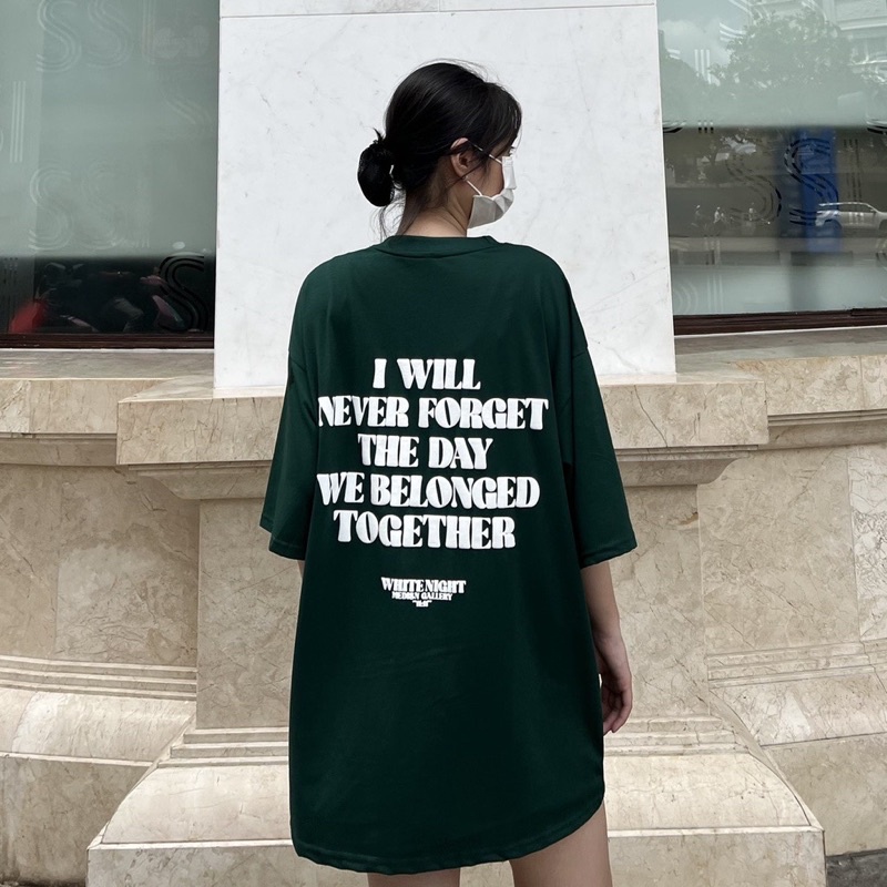 Áo thun phông logo tay nam nữ PINK tay lỡ form rộng WHITE NIGHT Unisex