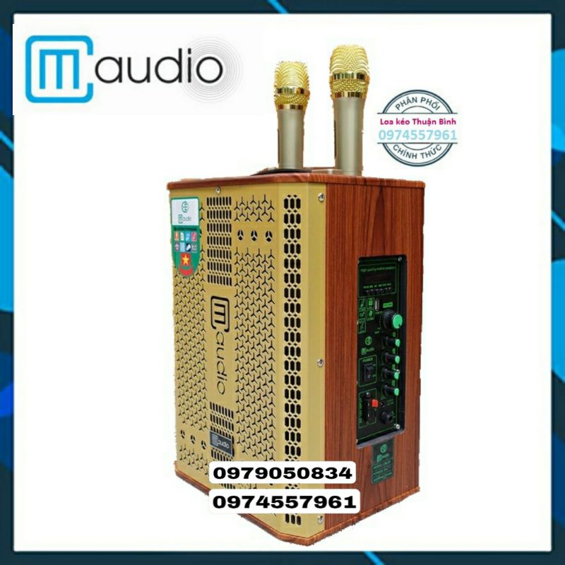 Loa kẹo kéo hát karaoke bluetooth mini CM audio bass 20 kèm 2 mic Chính hãng