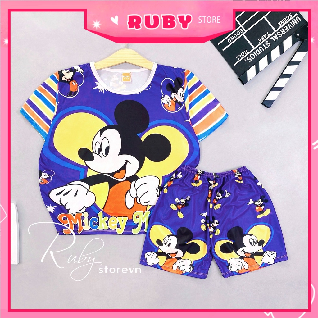 Đồ bộ thun đùi cho bé mặc nhà size 5kg - 70kg chất thun mềm mát in hình Pony hoạt hình dễ thương DBRBD FULL SIZE