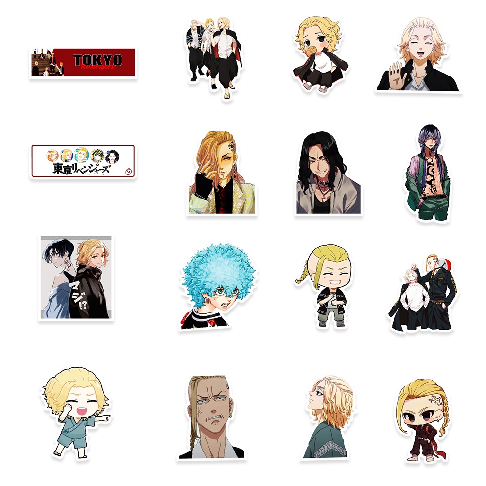 Set 50 miếng dán trang trí điện thoại in hình nhân vật anime Tokyo Ghoul