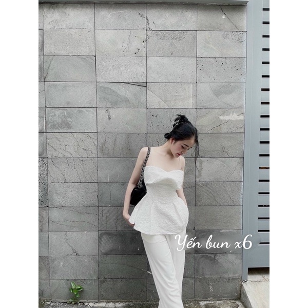 Set áo 2s phối ngực mix quần xuông