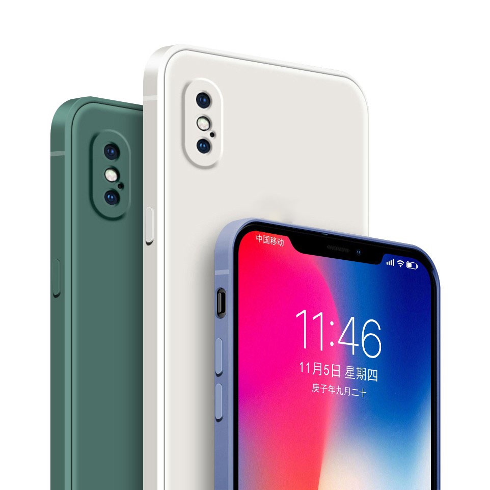 Ốp điện thoại silicon mềm mỏng màu kẹo đơn giản cho iPhone Xs Max Xr X