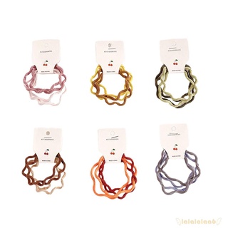 Laa6-4 Miếng Co Giãn Tóc Scrunchies Thời Trang Dây Buộc Tóc Sóng