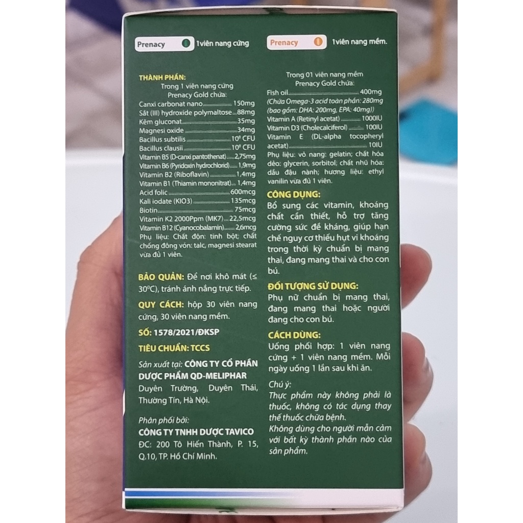 Prenacy Gold - Viên Uống Hỗ Trợ Dinh Dưỡng Cho Bà Bầu
