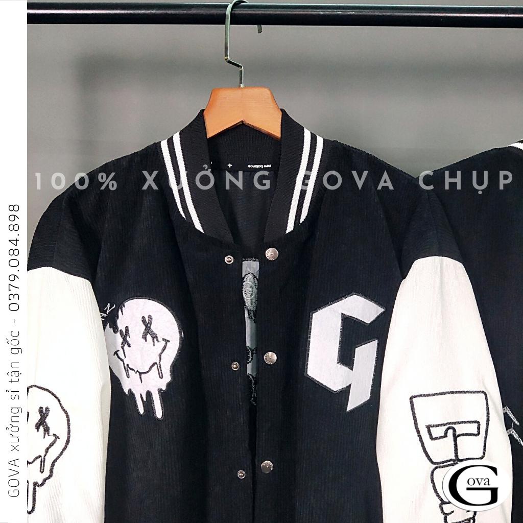 Áo Khoác Nhung Gân Tăm GONZ BROS Form Rộng Ulzzang, Áo Khoác Nhung Nam Nữ Cực Đẹp GOVA