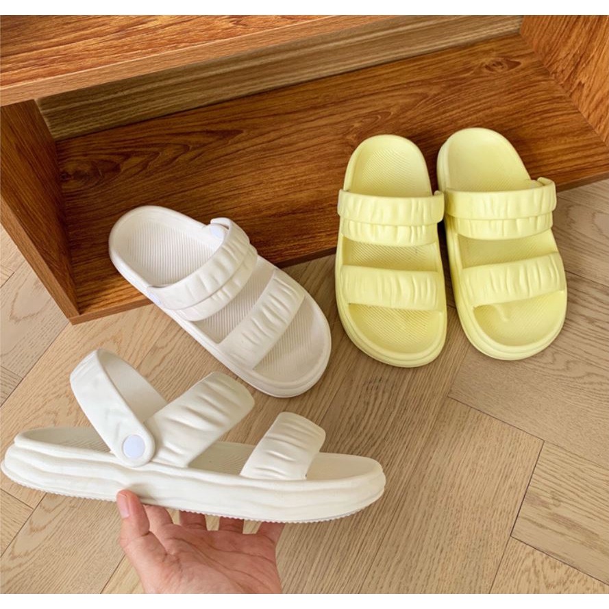 Sandal Nữ Quai Nhún Màu Sắc Trendy