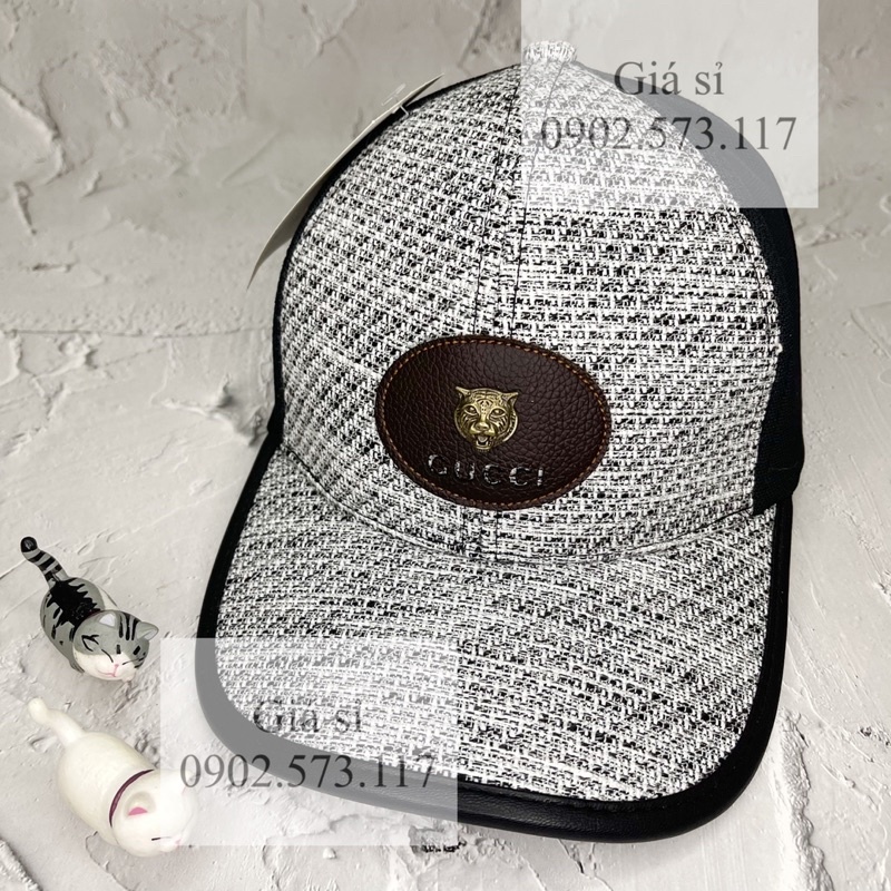 Nón kết lưỡi trai GG sói sắt mạc xám thời trang cá tính mạnh mẽ full tags