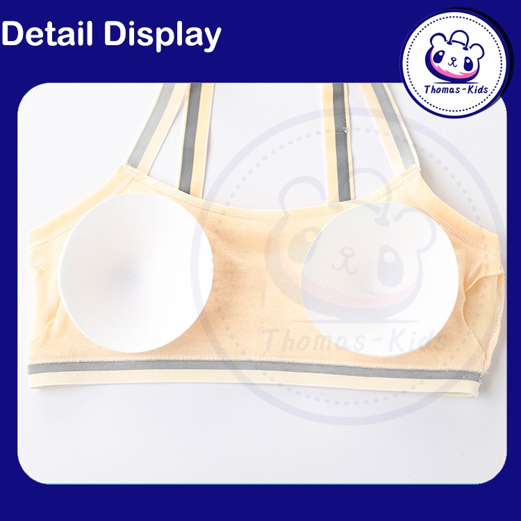 Áo Ngực Thể Thao Bằng Cotton Thoáng Khí Cho Bé Gái Từ 8-16 Tuổi 30-50kg