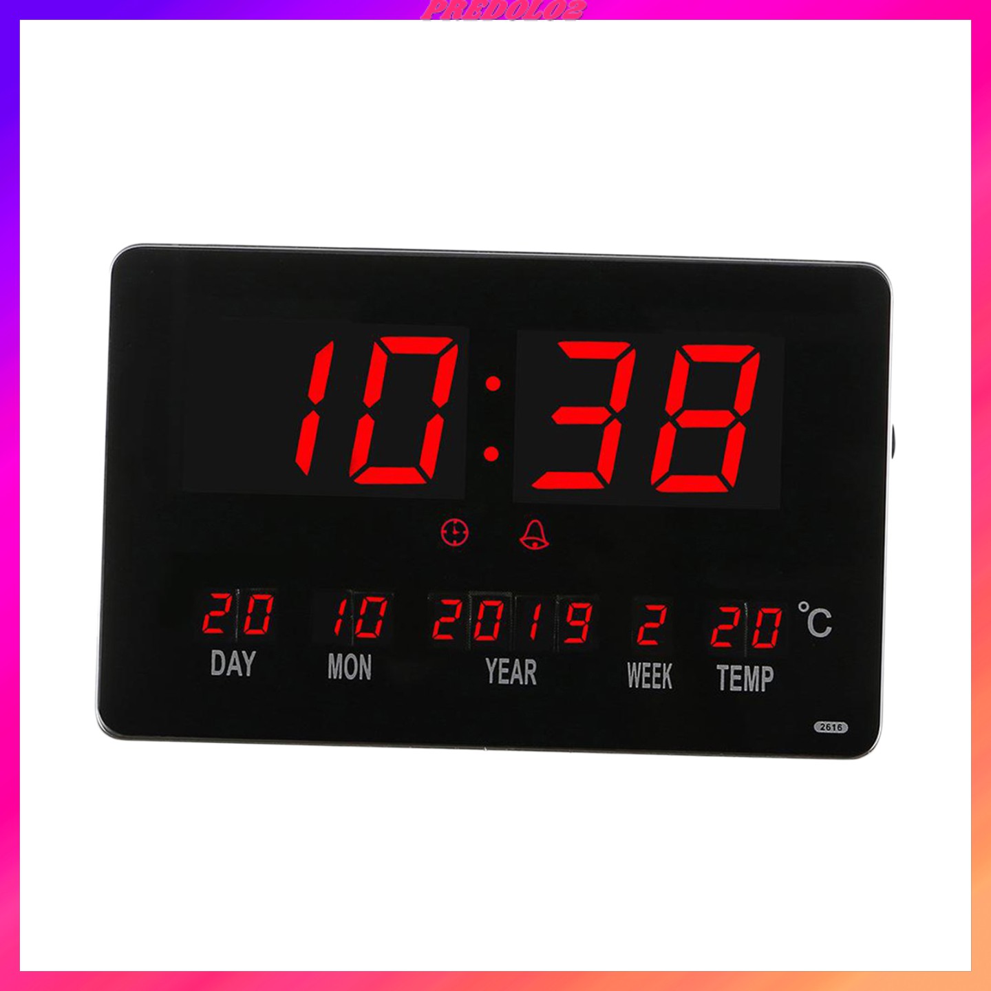 ED Digital Alarm Clock Display Bedside Clock Easy to Read, 24 Hours Display