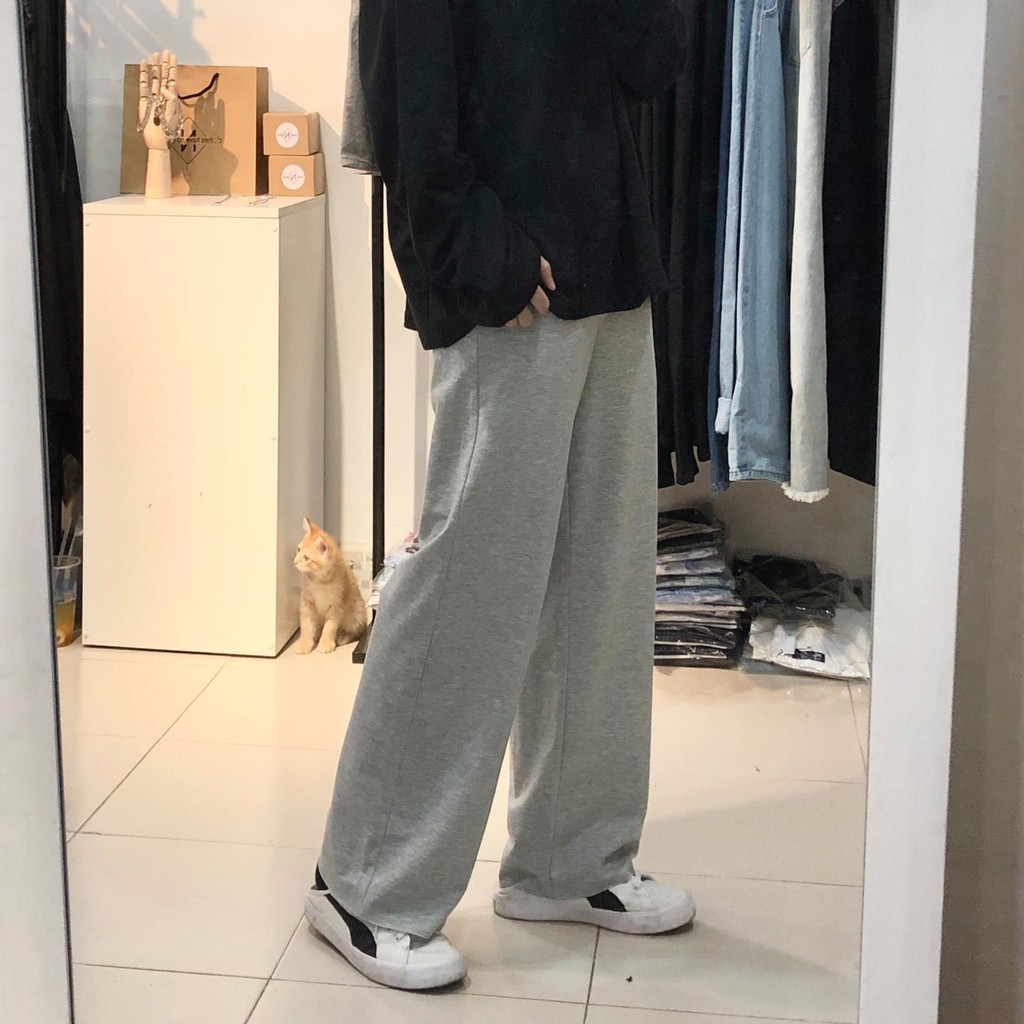 Quần Thun Ống Rộng Nam Màu Đen Và Xám Phong Cách Trẻ Trung Năng Động - MAYLANSTORE | BigBuy360 - bigbuy360.vn