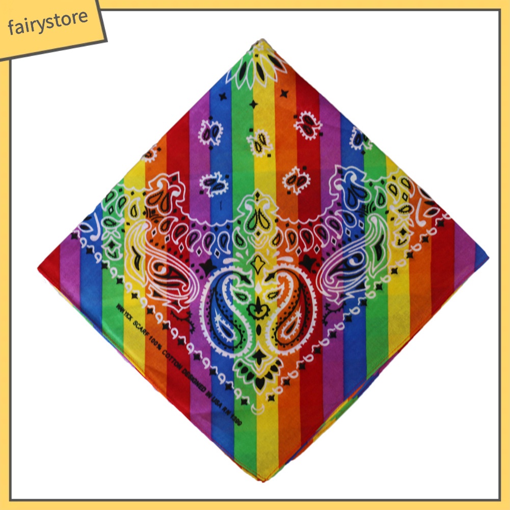 Băng đô kèm khăn quàng họa tiết sọc hoa màu cầu vồng xinh xắn