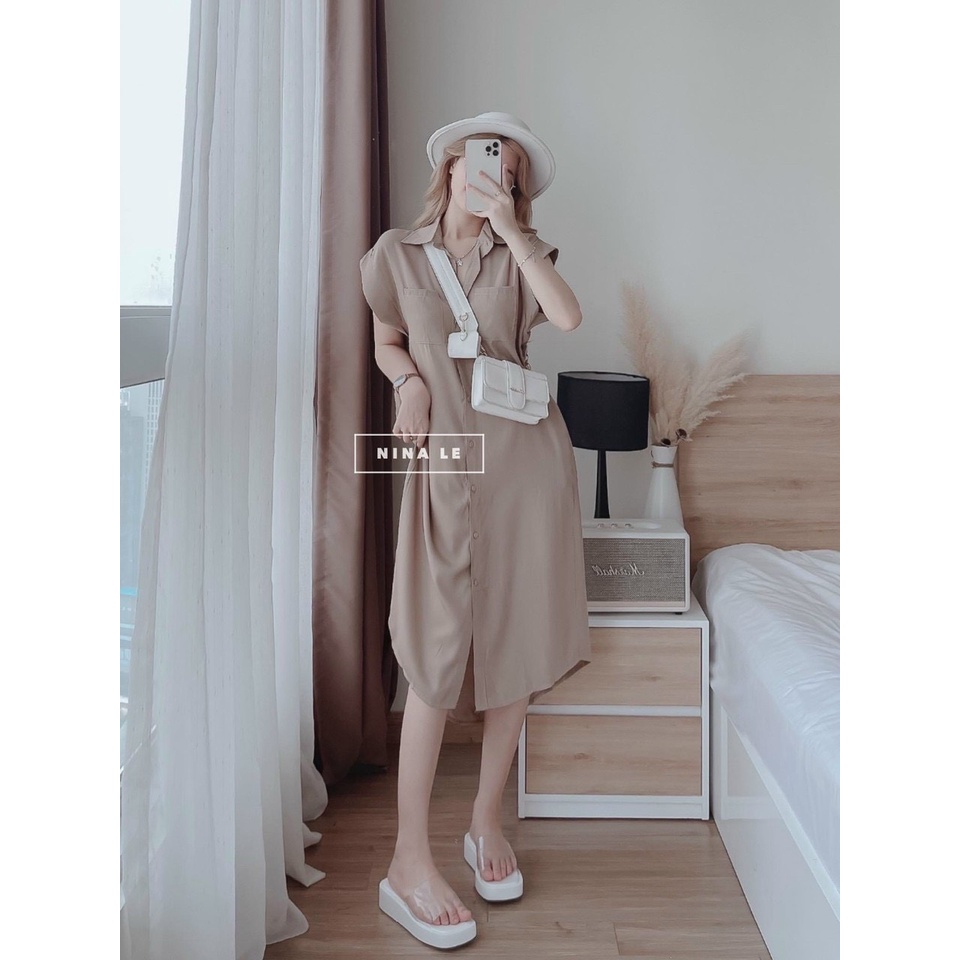 Đầm Sơ Mi Dáng Dài Thiết Kế Suông Cài Cúc Cách Điệu Phong Cách Thoải Mái Đi Làm Đi Chơi Thời Trang Nữ Xm Minh Phúc