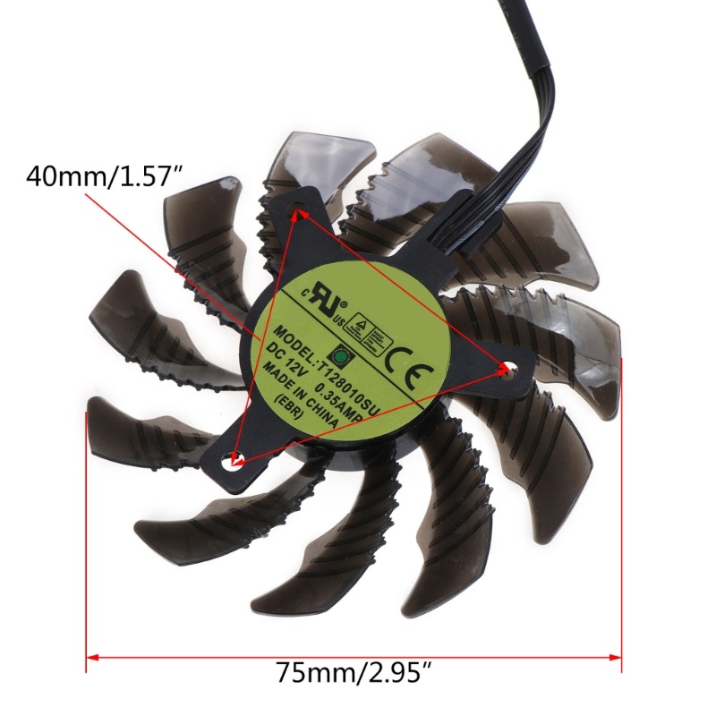 Bộ 3 Món 75MM T 7Dac Bằng Nhựa Chuyên Dụng Cho Xe Hơi128010Quạt Tản Nhiệt Đồ Họa 6G SU PLD08010S12HH VGA Cho GeForce GTX 1660 SUPER Arus 4Pin 12V 0 3