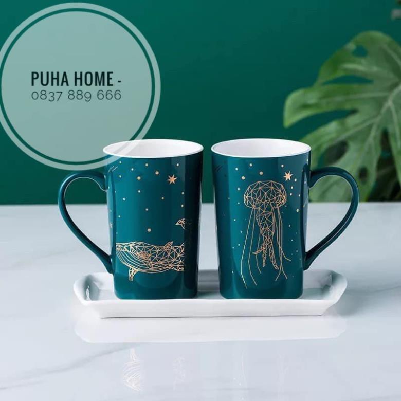 Set cốc đánh răng sứ có khay đựng[FREE SHIP] ☘𝘾𝘼𝙊 𝘾𝘼̂́𝙋☘