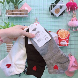 TẤT NỮ CỔ NGẮN HÌNH TIM (kèm ảnh thật+video)