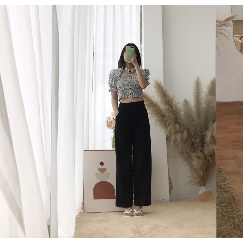 [Ảnh thật] Quần ống suông hách dáng [Tặng Kèm Scrunchies]