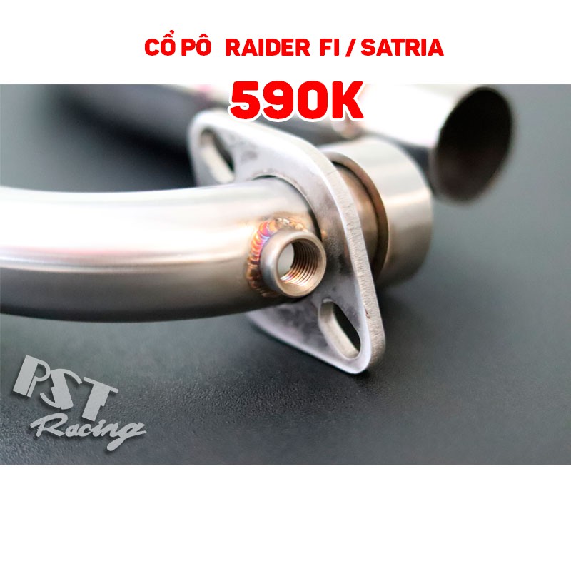 Cổ pô Raider Fi inox lắp đặt zin, bầu hơi màng lọc tổ ong