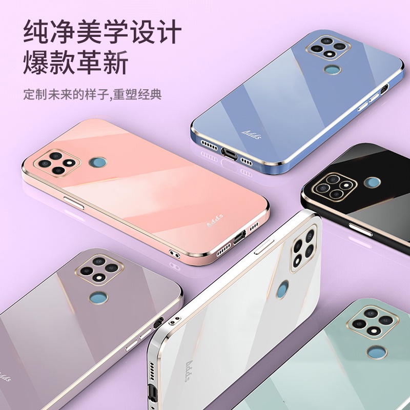 ốp lưng OPPO A15 ốp lưng OPPO A15S Ốp Điện Thoại Silicon tpu Mềm Mạ Điện Màu Trơn Chống Rơi Cho OPPO A15 A15S