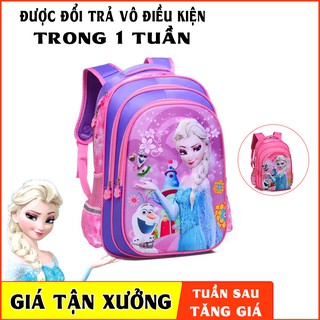 [ẢNH THẬT+VIDEO] SIÊU RẺ Balo đi học cho bé gái mầu hồng công chúa elsa FROZEN cấp 1 tiểu học lớp 12345 chống gù TE3