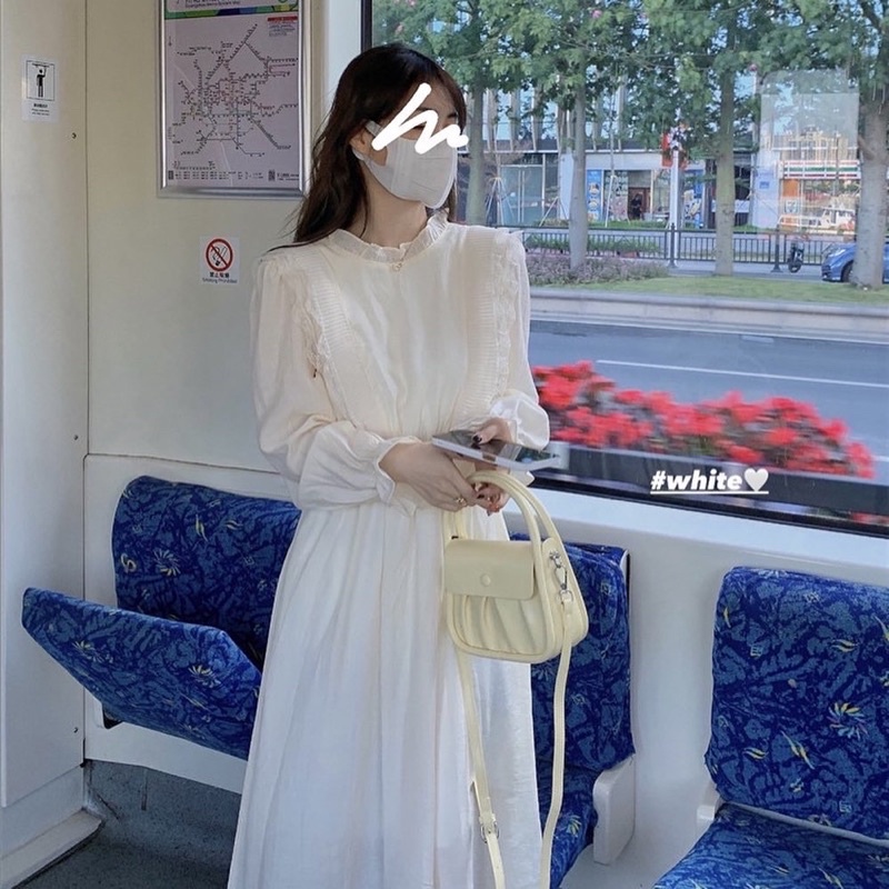 Váy trắng dáng dài ulzzang nàng thơ
