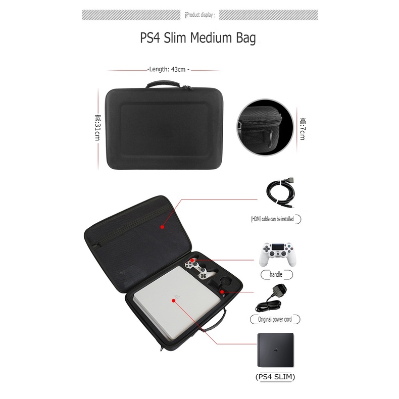 Túi balo đựng màn hình portable + máy game PS4 SLIM / PRO / PS5 storage bag
