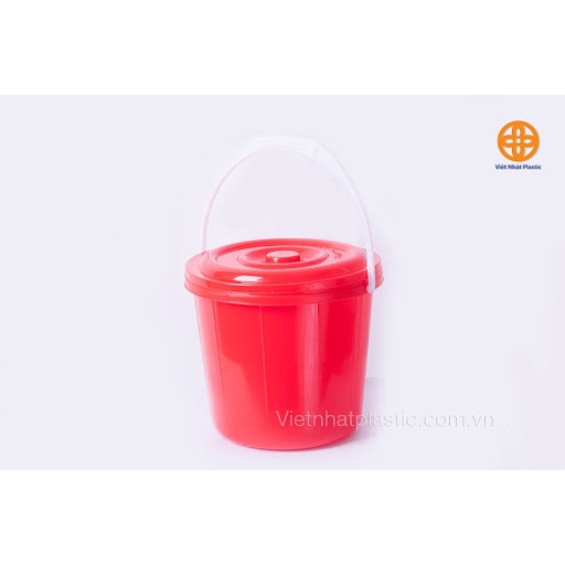 Xô nhựa 10L Tròn Có Nắp và Quai Xách nhựa việt nhật đựng thực phẩm, chứa nước Xô 10Lit