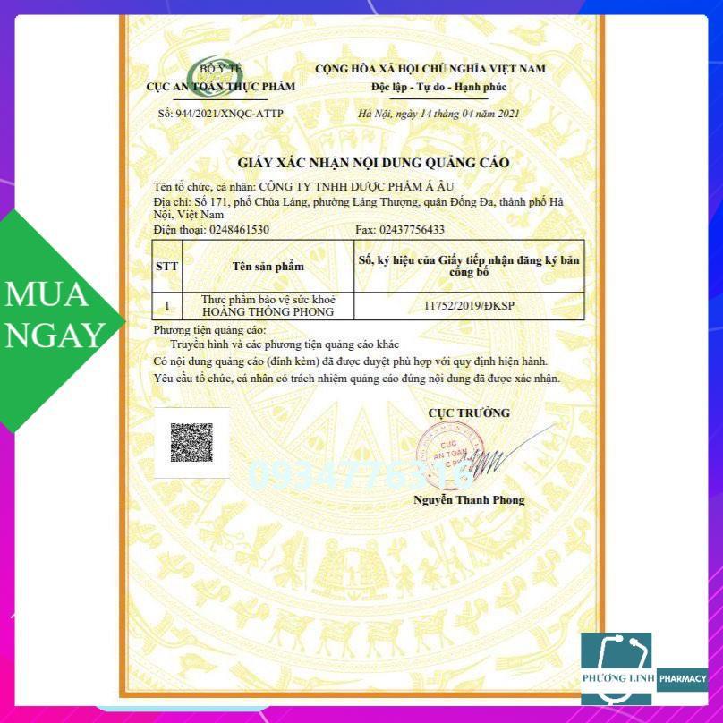 Sản phẩm Hoàng Thống Phong giải pháp cho người bệnh gout, hộp 60 viên