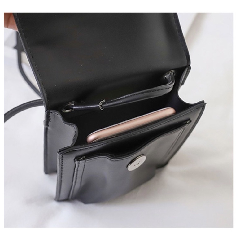 Túi Đeo Chéo Đựng Điện Thoại Ngăn Ngoài Nhăn