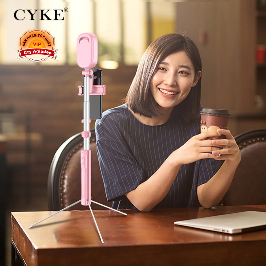 Gậy chụp ảnh xịn Loại dài CYKE có đèn LED ánh sáng selfie tự sướng CA17D