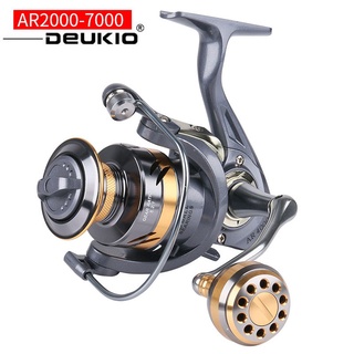  Máy câu cá DEUKIO AR 2000-7000 có tay cầm núm kim loại 