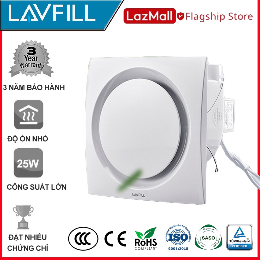 Quạt thông gió âm trần mặt phẳng LAVFILL LFCV-16D, LFCV-12D