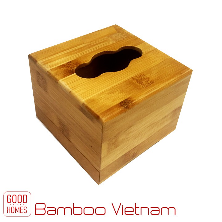 Hộp đựng giấy ăn bằng tre tự nhiên cao cấp - hộp giấy ăn gỗ tre Việt Nam - Vuông / Chữ nhật [TISBOX]