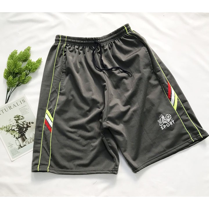Quần đùi nam freesize từ 80-85kg thun dày vừa phối 2 sọc - Quần sọt short lửng nam - QN55
