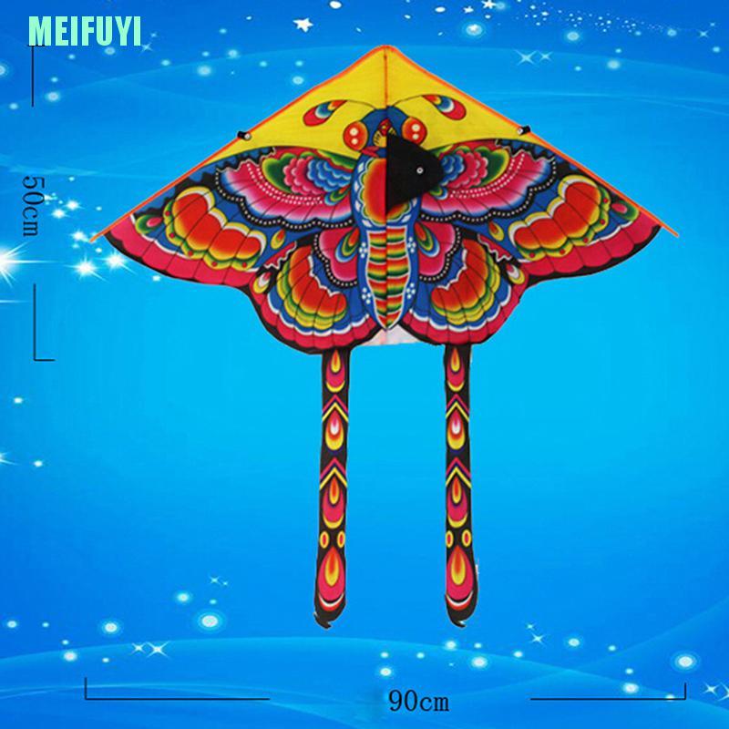 BUTTERFLY 1 Bộ Diều Hình Bướm 90x50cm Tay Cầm Dài