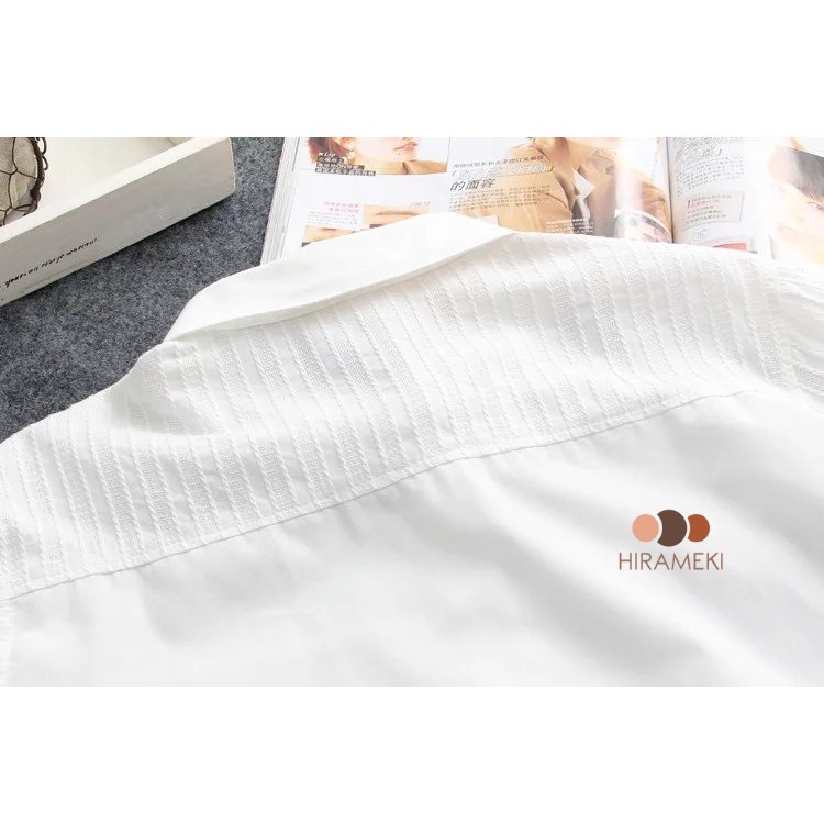 ÁO SƠ MI TRẮNG TAY DÀI BIGSIZE CHẤT COTTON 65-100KG -A75