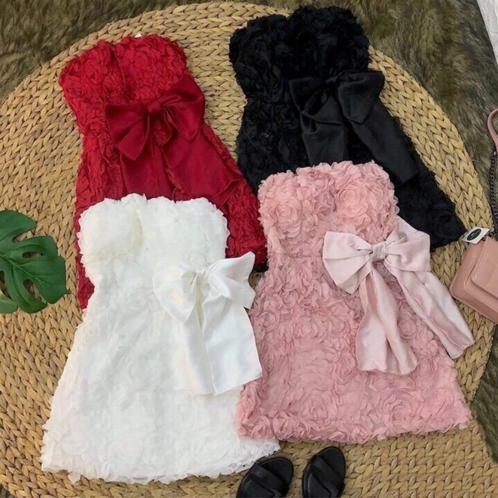 _ẢNH THẬT SHOP CHỤP_ĐẦM HOA HỒNG THIẾT KẾ