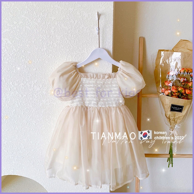 Đầm Công Chúa Mùa Hè Ngắn Phồng Phong Cách Phương Tây Thời Trang Cho Bé Gái