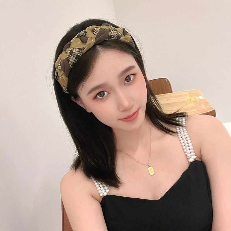 Băng Đô Cài Tóc Rửa Mặt Họa Tiết Houndstooth Cao Cấp Phong Cách Hàn Quốc 2022