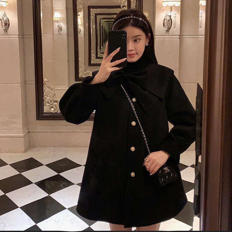 Áo khoác đính nơ dày dặn thu đông dành cho nữ