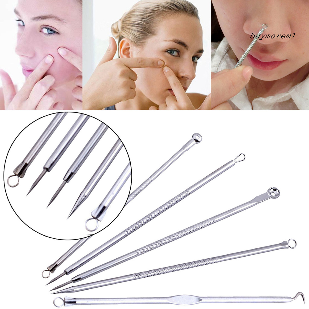 Bộ 5 món dụng cụ nặn mụn bằng thép không gỉ cao cấp