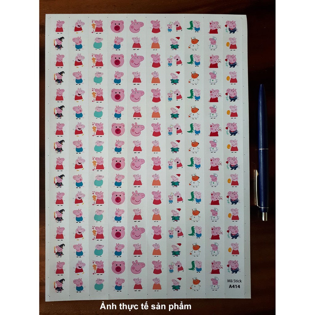 Sticker khen thưởng HEO PEPPA 7k/ tờ A4 - 159 Stick - SP14