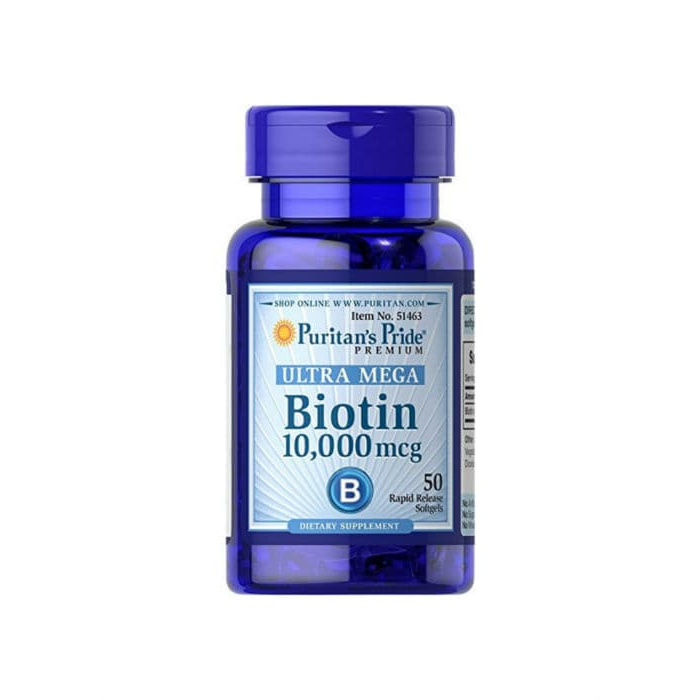 Mô Hình Nhân Vật Hoạt Hình Puritan 's Pride Ultra Mega Biotin 10,000 Mcg Contents 50