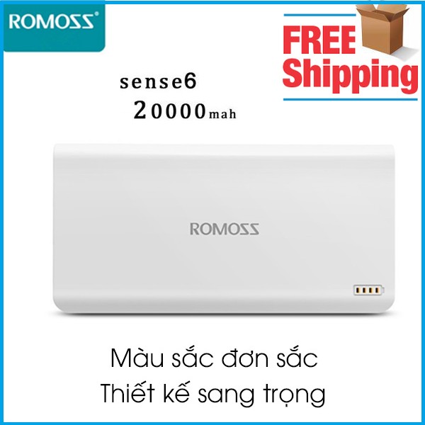 Sạc Dự Phòng Romoss Sense 6 20000mAh I Chính Hãng I Bảo Hành 12 Tháng I Đổi Trả Miễn Phí Trong 3 Ngày